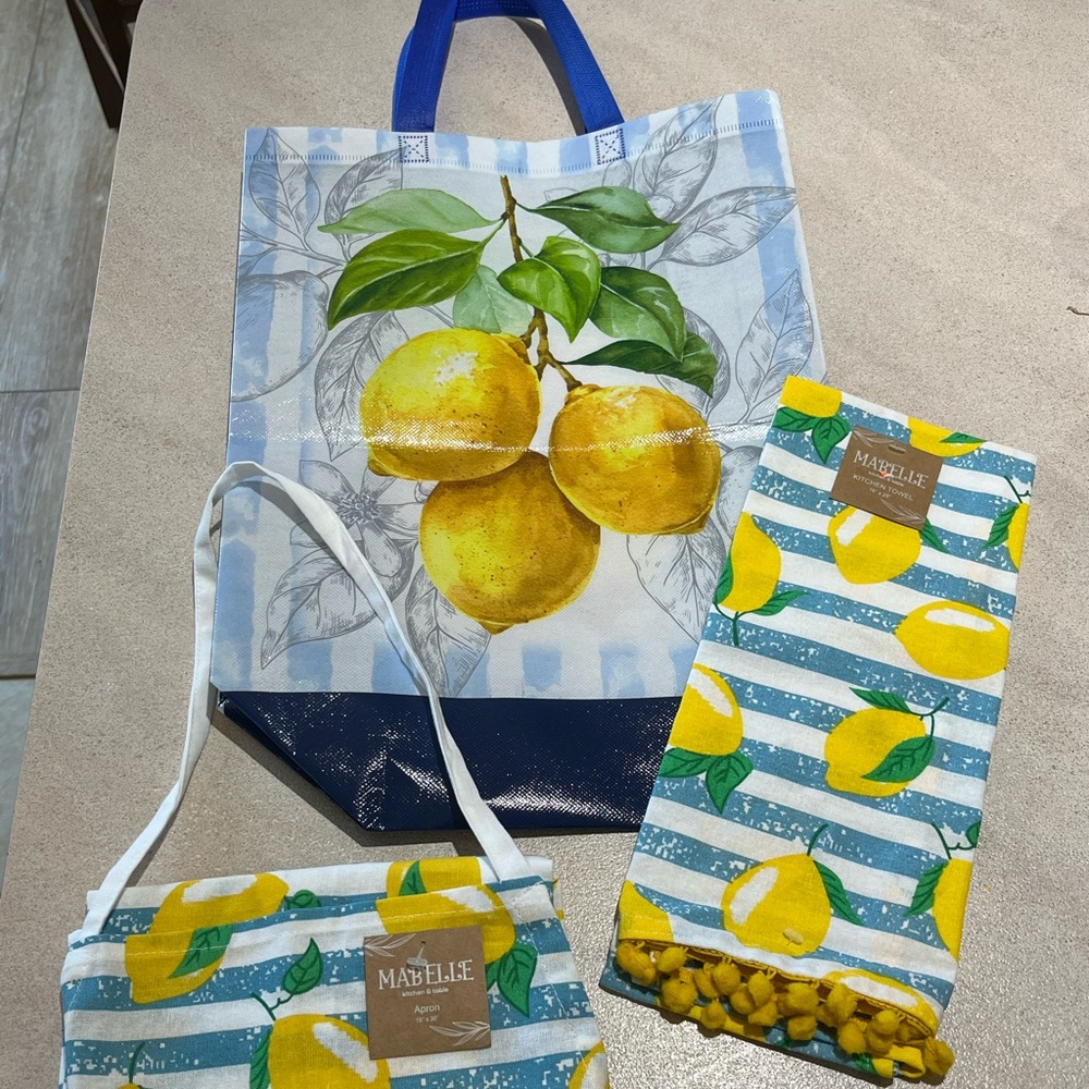 Lemon Gift Set - Apron, Towel, Tote Bag